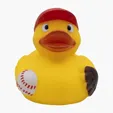 Baseball Duck Rubber Duck with Ball Cap — view 2