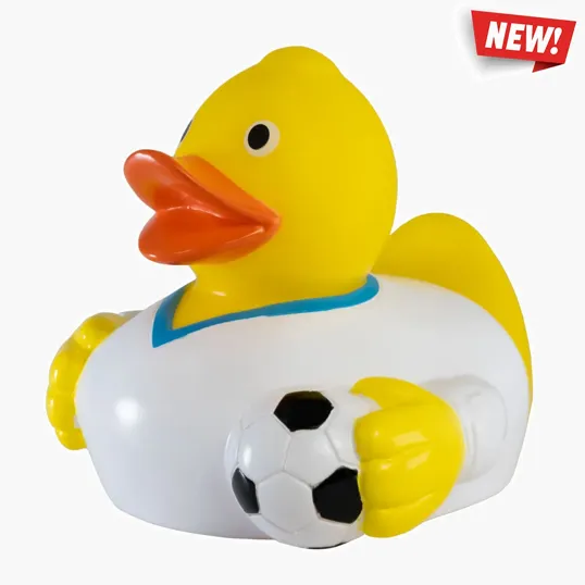 Soccer Duck Rubber Duck with Mini Soccer Ball