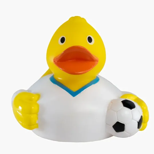 Soccer Duck Rubber Duck with Mini Soccer Ball — view 2