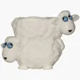 Sheep-Shaped Plastic Pen Holder — view 2