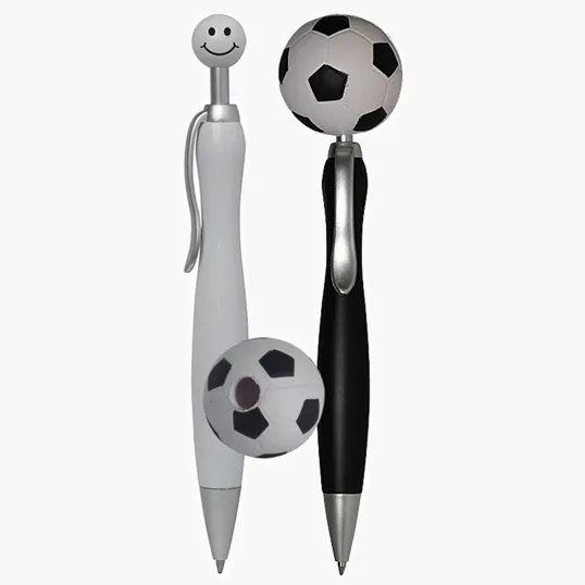 Soccer Top Click Pen with Stress Reliever Topper