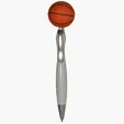 Basketball Top Click Pen with Stress Ball Topper — view 2