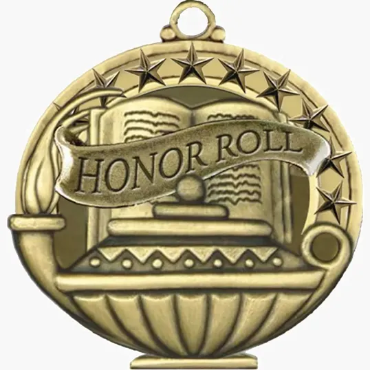 Antique Brass Academic Honor Roll Medal