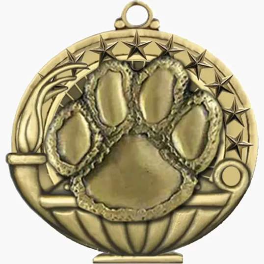 Stock Academic Medal: Paw, Antique Brass