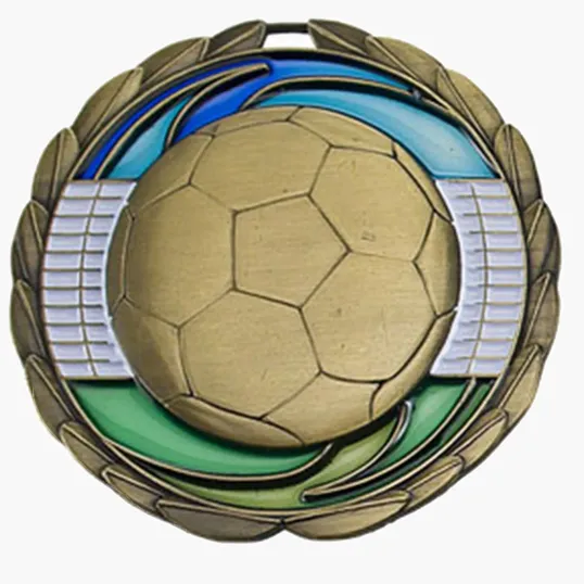 Soccer Stock Color Medal, 2.5" Diameter