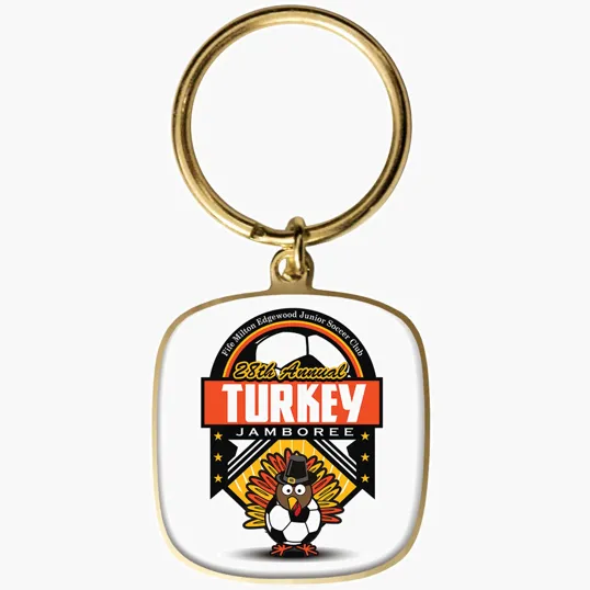Digistock Keychain, 1 3/8" DIA in Shiny Gold