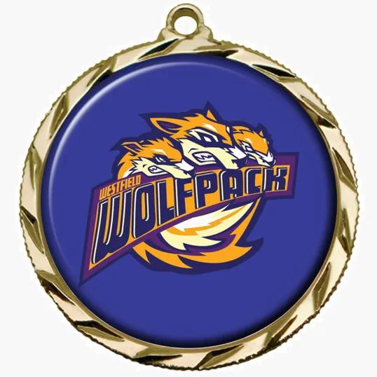 Digistock Medals with Raised Dart Patterned Border and 1 1/2" Insert