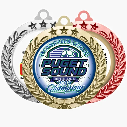Digistock Medals with Laurel Wreath Border and 2" Insert
