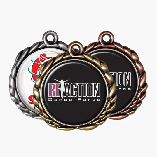 Digistock Medals with 3D Laurel Wreath Border and 1 1/4" Insert