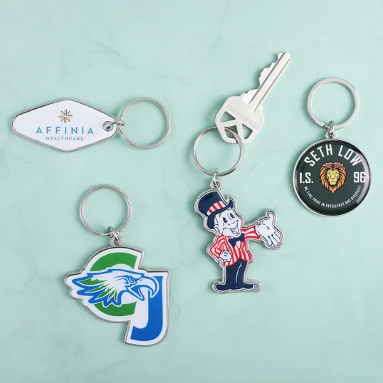 Die Cast Keychain with Offset Print & Epoxy Dome