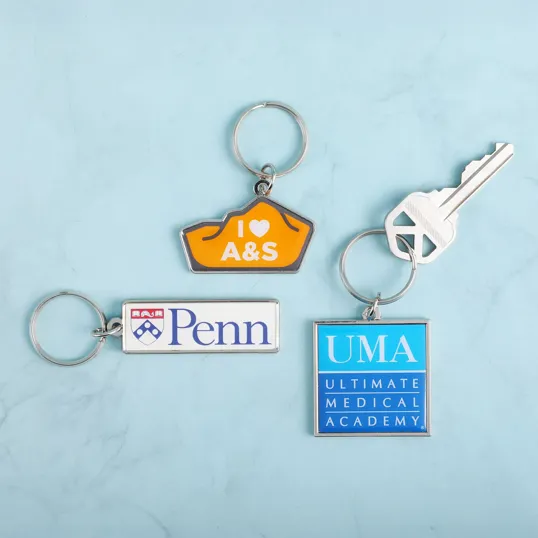 Custom Die Cast Keychain with Offset Print & Epoxy Dome