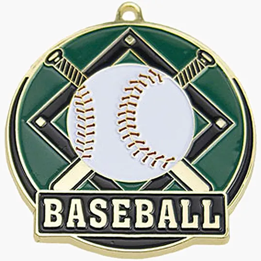 Stock Gold Enamel Sports Medals: Baseball