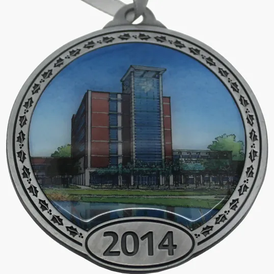 Zinc Alloy Print Ornament, 2.5" x 2.5"
