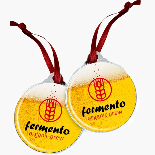 Zinc Alloy Print Ornaments, Two Sides Up to 2" x 2"