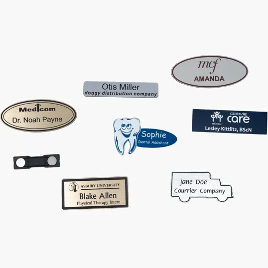 Plastic Name Tags with Magnet Back