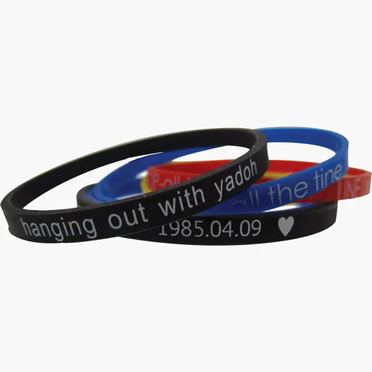 Printed Silicone Bracelets, 5mm