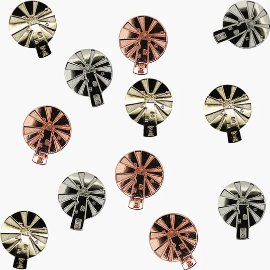 Diestruck Sandblasted Lapel Pins, Copper/Brass 1/2" x 1/2"