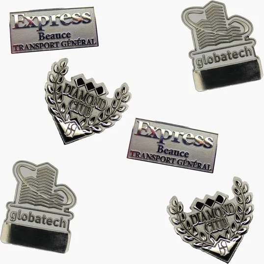 Diestruck Sandblasted Lapel Pins, Copper/Brass 3/4" x 3/4"