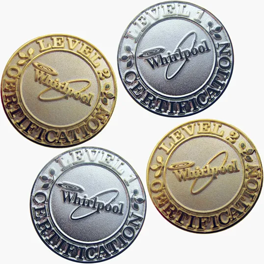 Diestruck Sandblasted Lapel Pins, Copper/Brass 1" x 1"