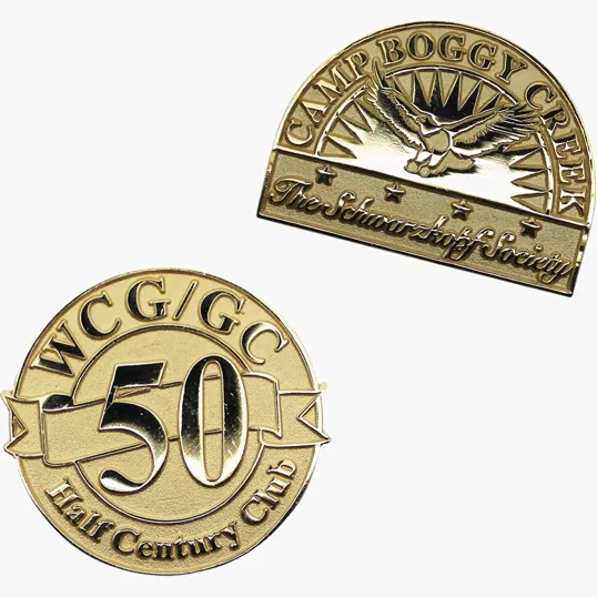 Diestruck Sandblasted Lapel Pins, Copper/Brass 1 1/4"
