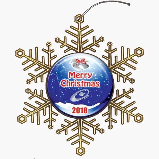 Brass Snowflake Ornament with Domed Decal Insert