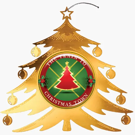 Brass Christmas Tree Ornament with Domed Decal Insert