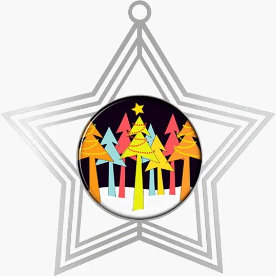 Silver Star Brass Ornament