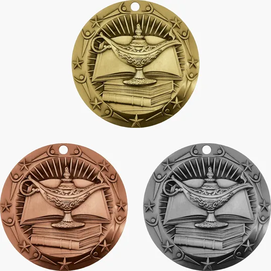 Stock World Class Sports & Academic Medals: Book & Lamp