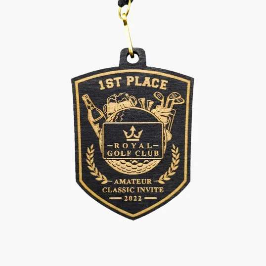 Wood Medals, 3 1/4" W x 3 1/4" H