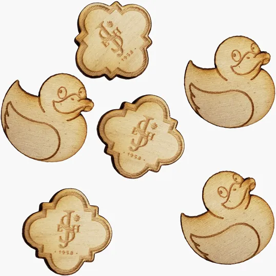 Wood Lapel Pins, 3/4" x 3/4"