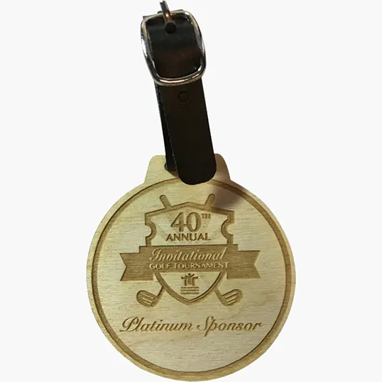 Wood Golf Bag Tags, 3" x 3"