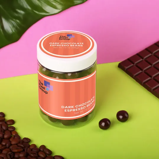 Dark Chocolate Espresso Beans, 7 oz Jar