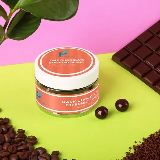 Dark Chocolate Espresso Beans, Small Jar
