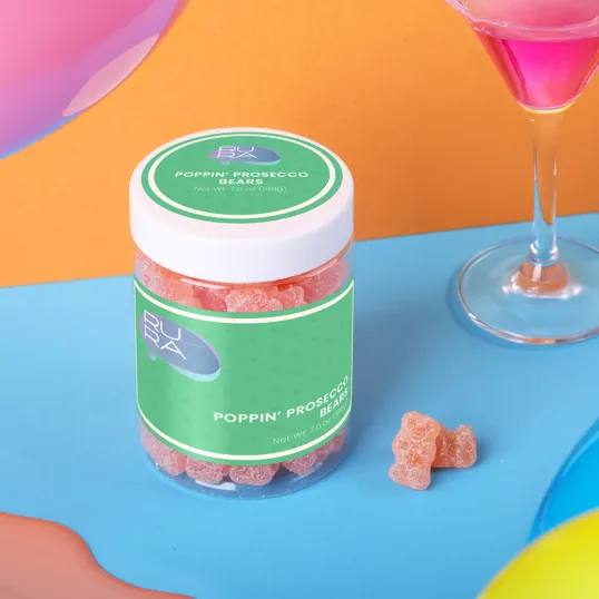 Poppin' Prosecco Bears Gummy Candy, 7 oz Jar