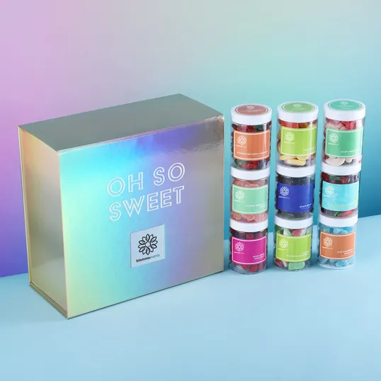 Oh So Sweet Gift Set with 9 Candy Jars and Custom Labels