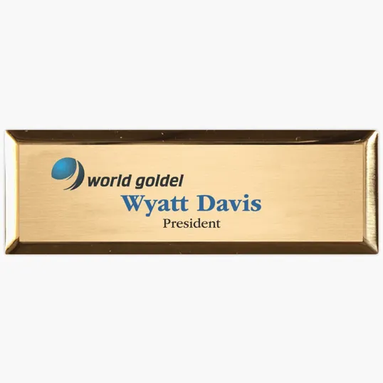 Beacon Aspen Metal Executive Name Badge, 1" x 3"