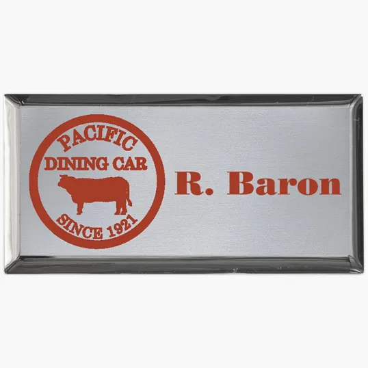 Aspen Metal Executive Name Badge, 1-1/2" x 3"