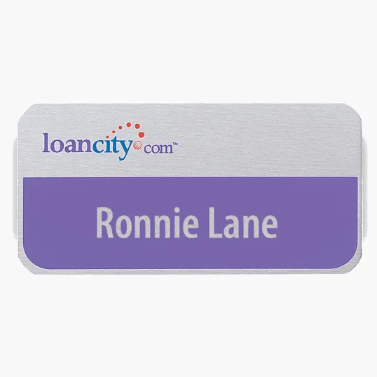 Beacon Aspen Metal Standard Name Badge, 1.5" x 3"