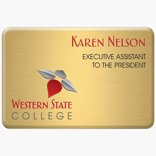 Beacon Aspen Metal Standard Name Badge, 2" x 3"