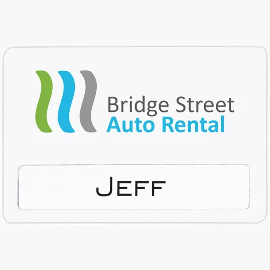 Atlanta Reusable Economy Name Badge, 3" x 2"