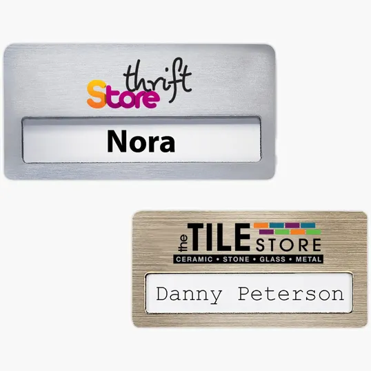 Atlanta Reusable Vogue Name Badge, Standard Size 3" x 1-1/2"