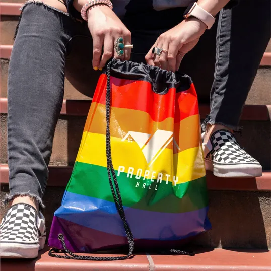 Beacon Jumbo Rainbow Drawstring Backpack