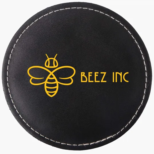Benson Bonded Leather Round Coaster