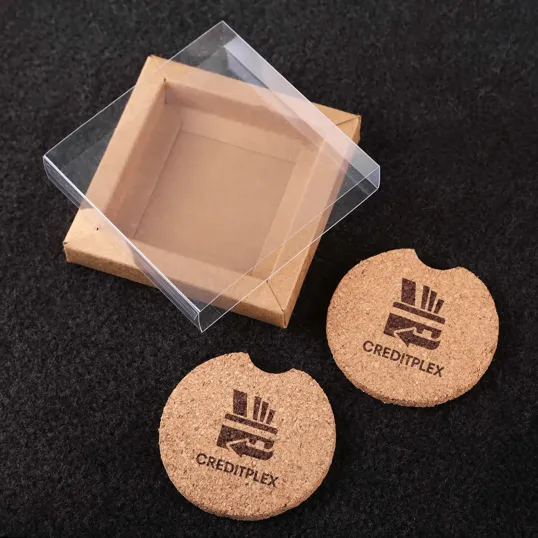 Corkster Car Coaster 2-Piece Set in Kraft Gift Box