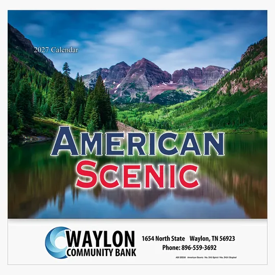 American Scenic Wall Calendar: 2027 Stapled
