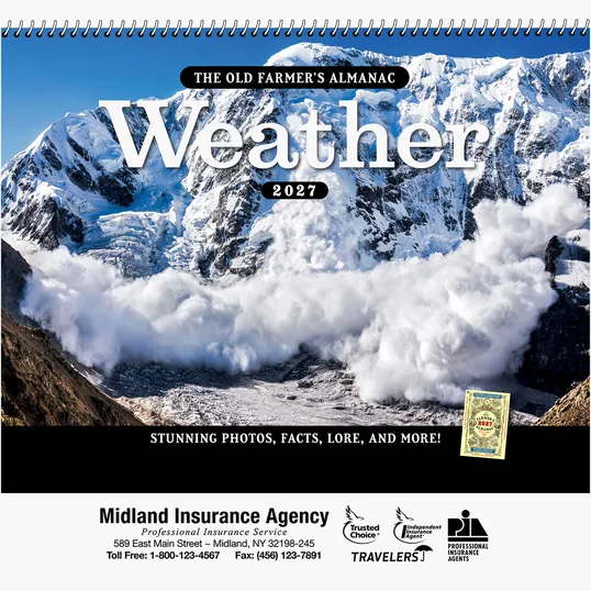 The Old Farmer's Almanac® Weather Watcher's 2027 Spiral-Bound Wall Calendar