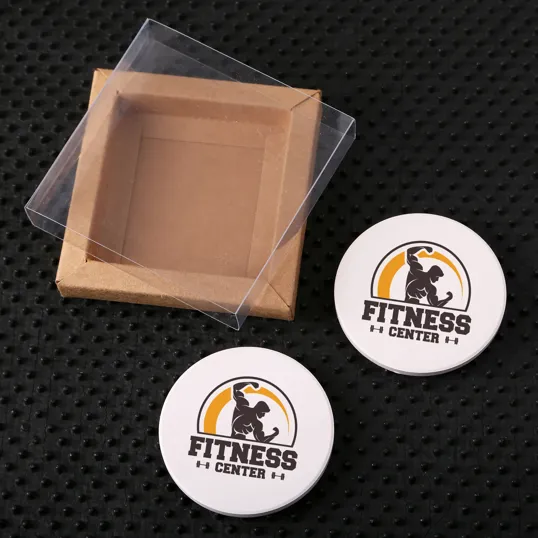 2 Piece Car Coaster Set in Kraft Gift Box