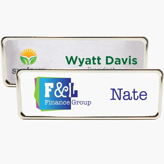 Columbus Express Metal Name Badge, Standard 3 x 1