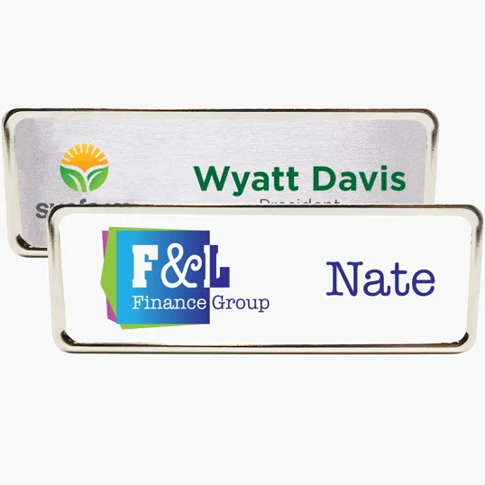 Beacon Columbus Metal Name Badge, 3 x 1