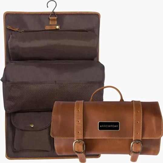 Buffalo Hide Leather Travel Kit Bag